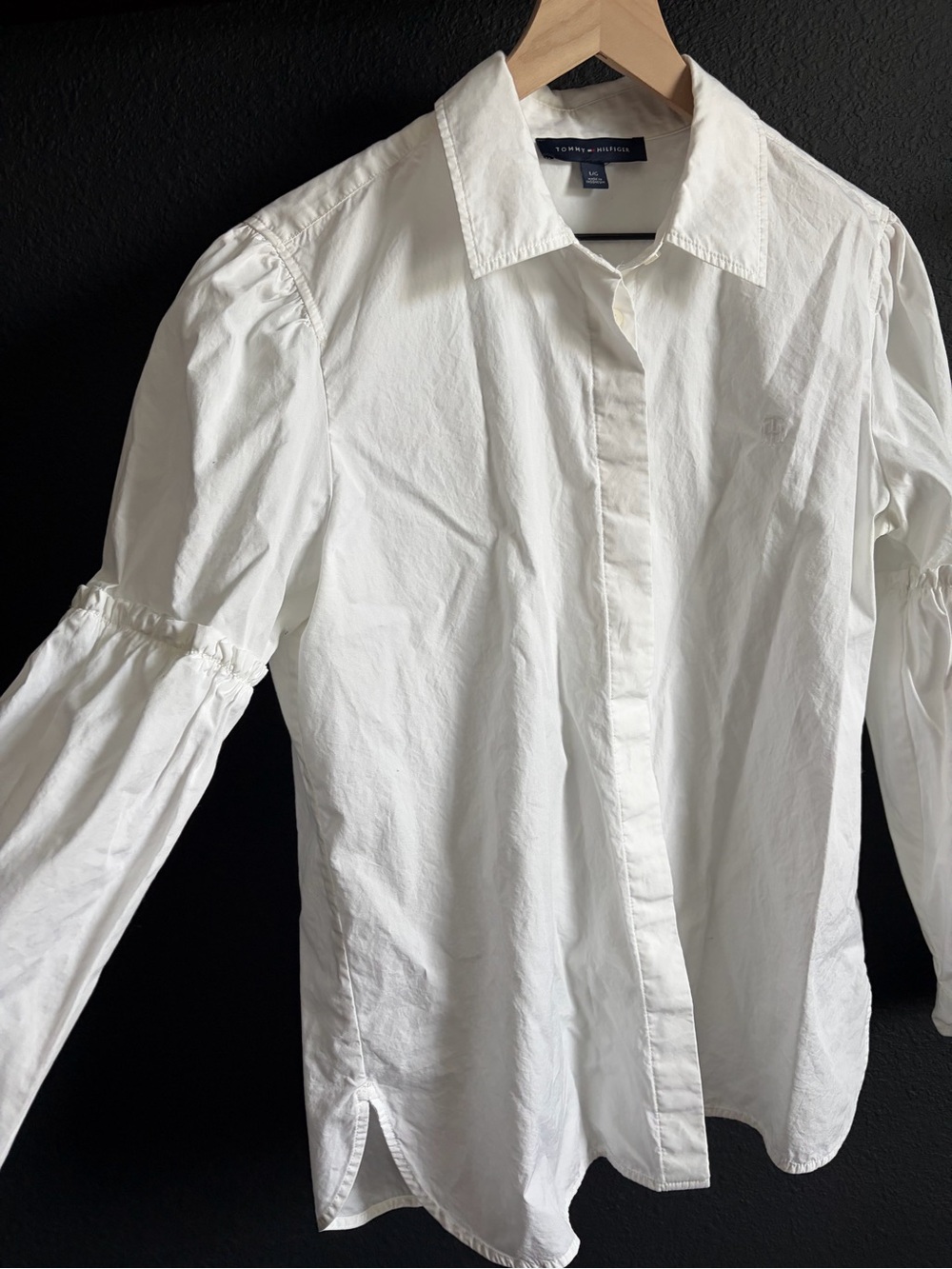 Tommy Hilfiger White Cotton Button-Up Shirt